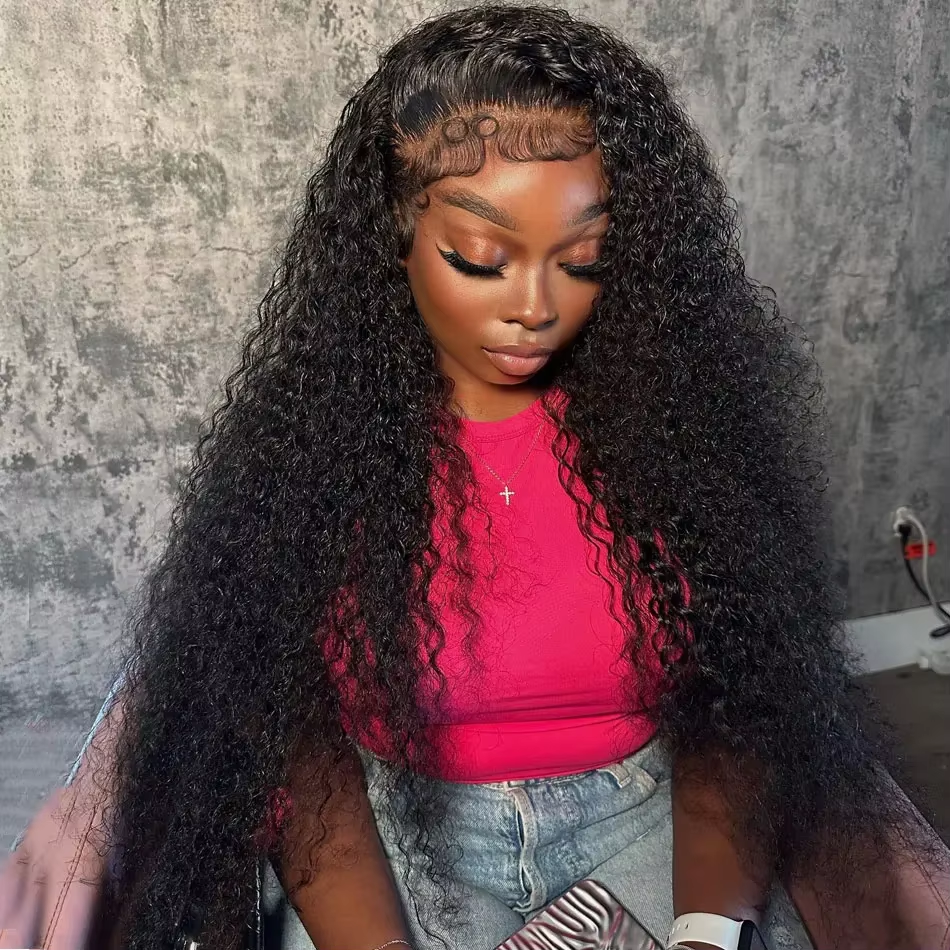 Perruque bouclée cheveux naturels longs