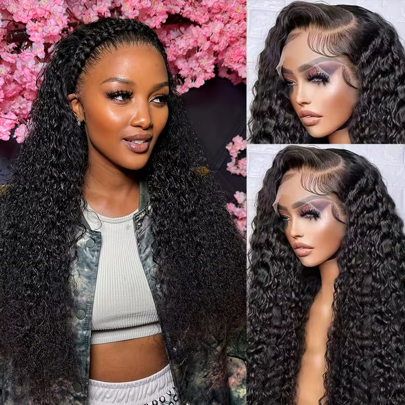 Perruque bouclée cheveux naturels