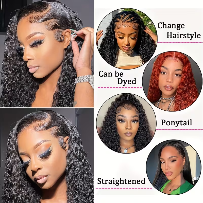 Perruque bouclée cheveux naturels — porté
