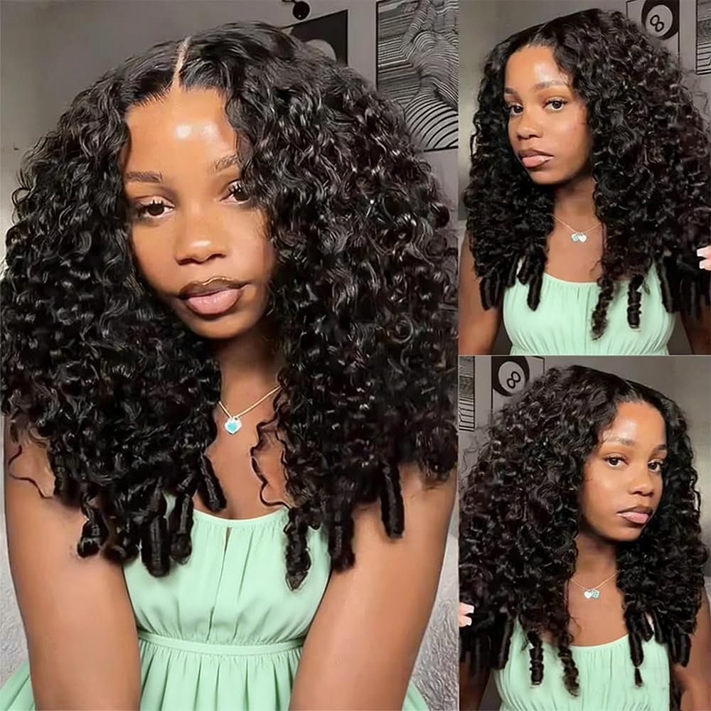 Perruque bouclée cheveux naturels