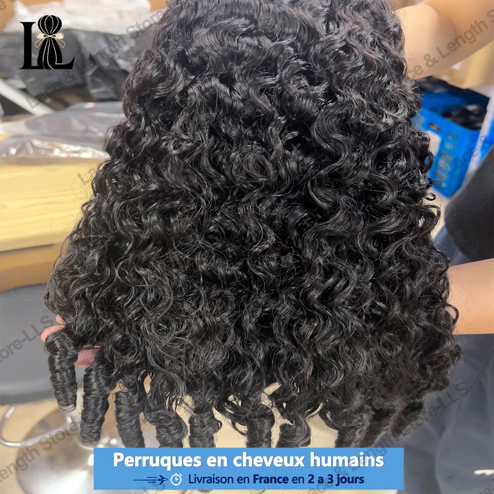 Perruque bouclée cheveux naturels