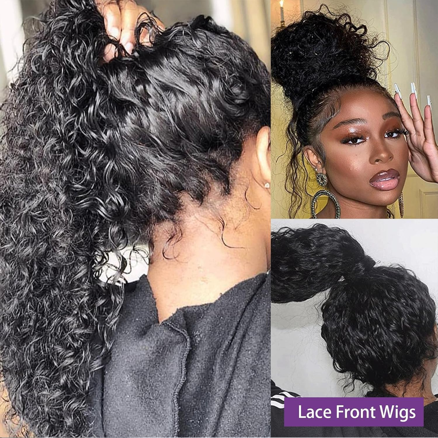 Perruque bouclée cheveux naturels volumineuse vue 4