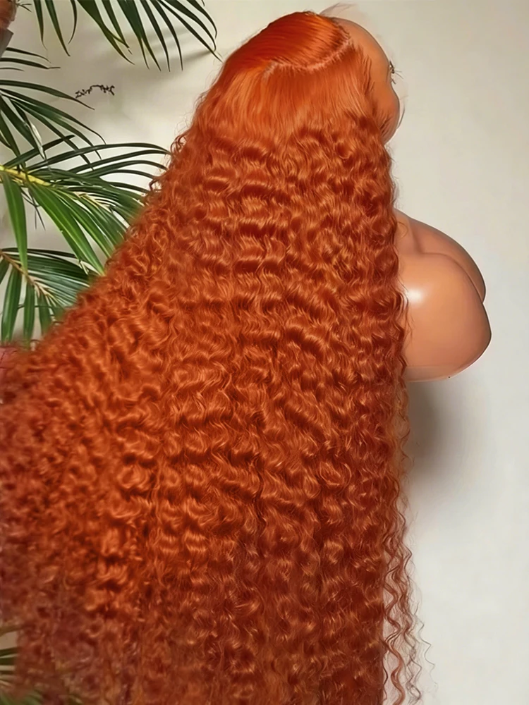 Perruque bouclée cuivrée intense