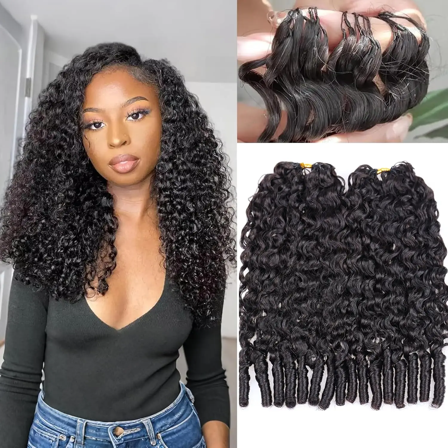 Perruque bouclée volume naturel