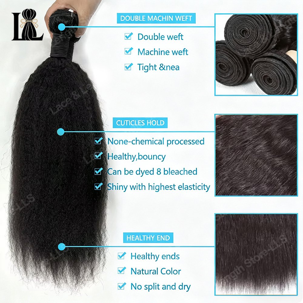 Perruque crépue lisse volume naturel — porté