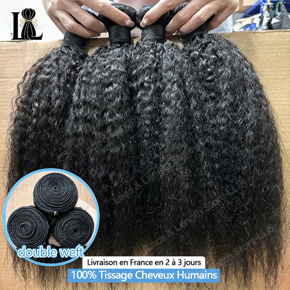 Perruque crépue lisse volume naturel vue 2