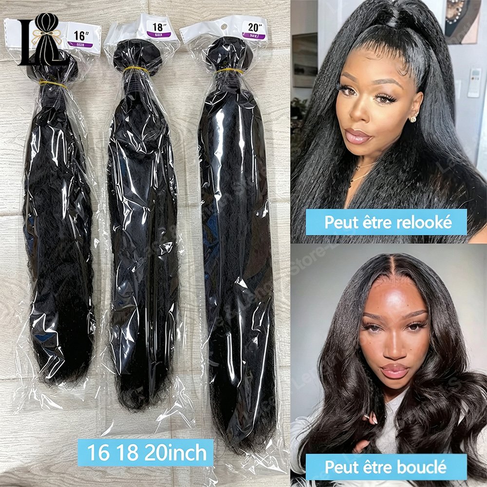 Perruque crépue lisse volume naturel vue 4