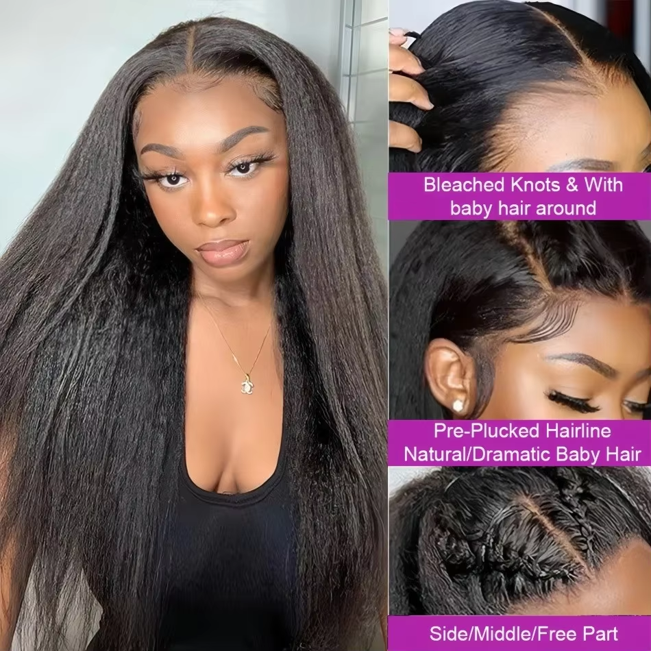 Perruque crépue lisse volume naturel vue 4