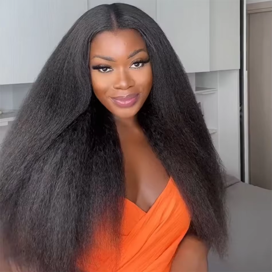 Perruque crépue lisse volume naturel vue 2