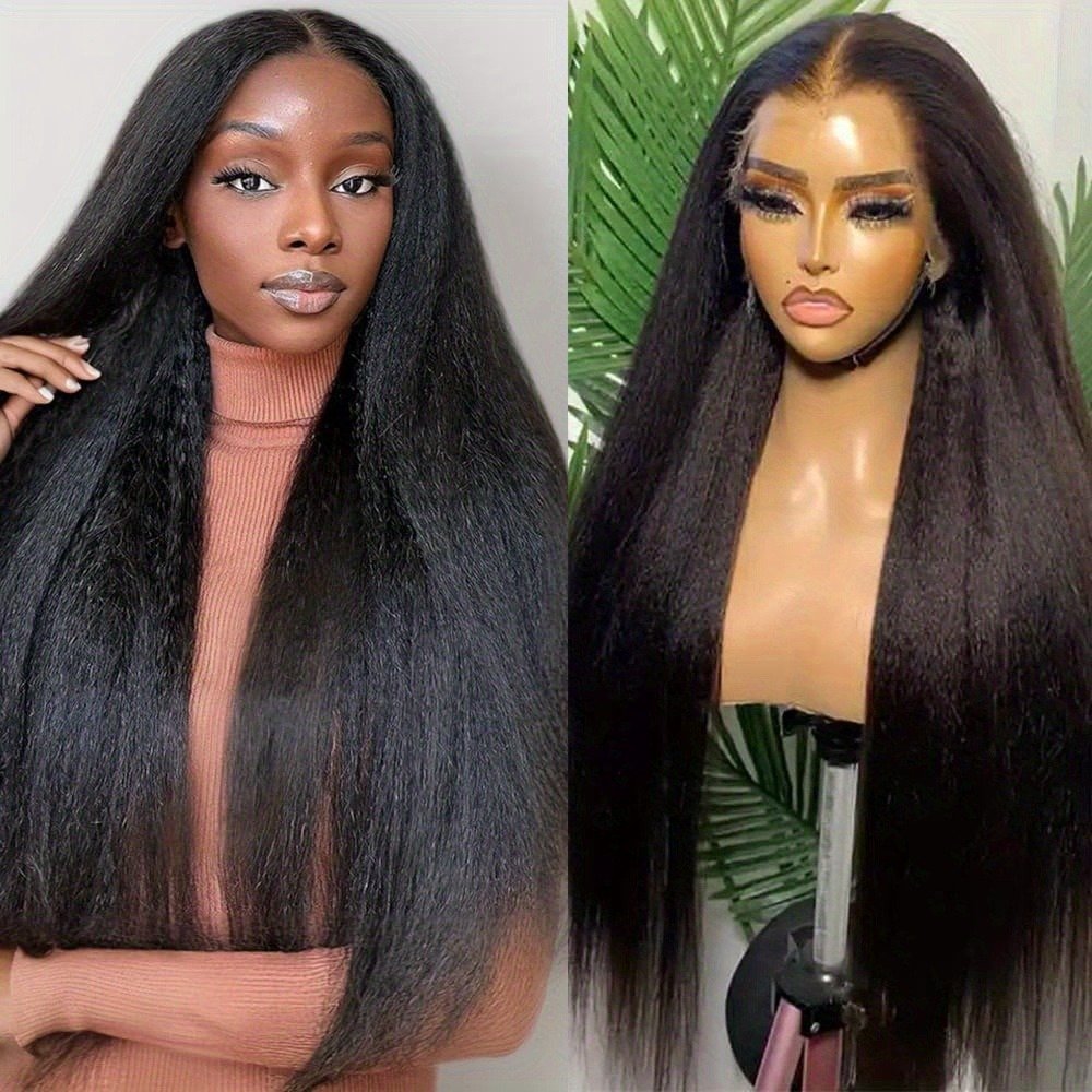 Perruque crépue lisse volume naturel vue 2