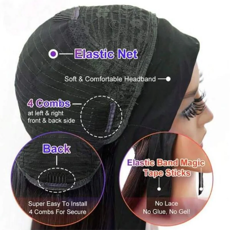 Perruque lisse avec bandeau vue 3