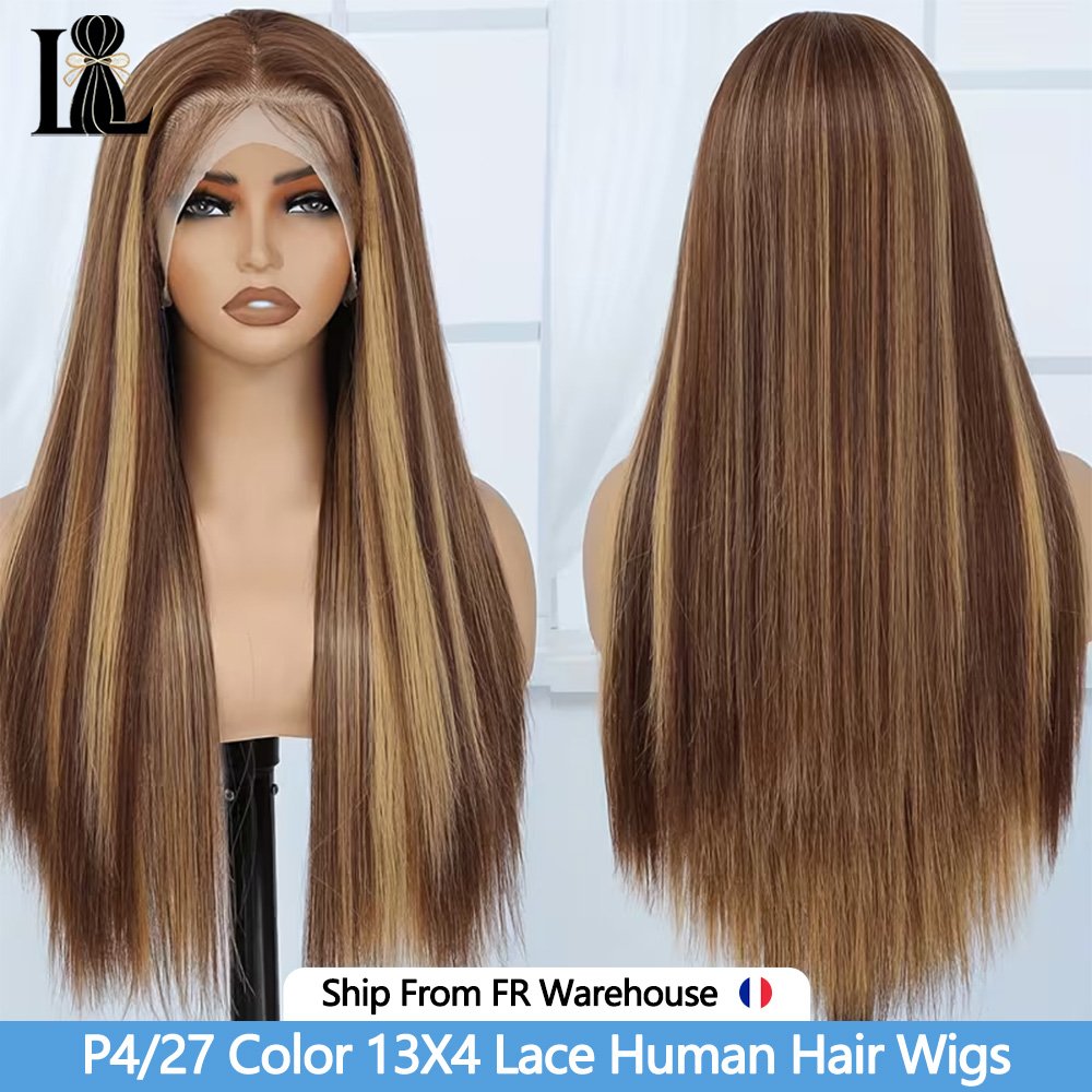 Perruque lisse balayage miel et chocolat