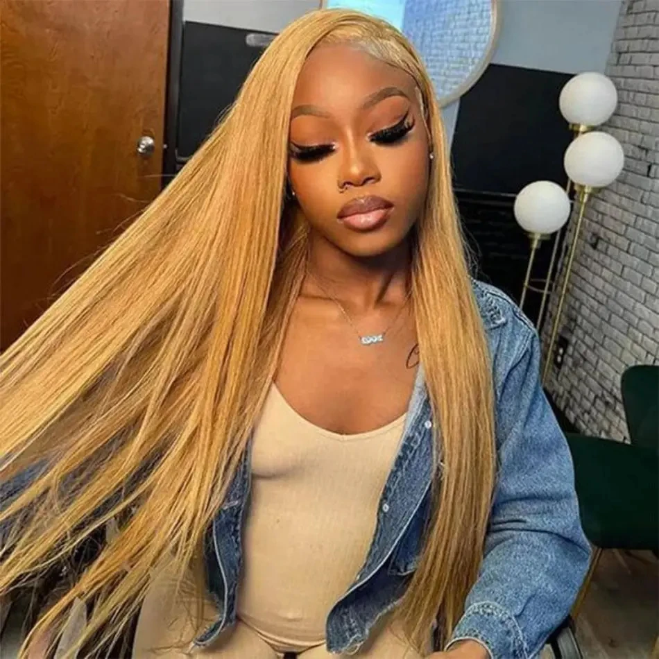 Perruque lisse blond miel