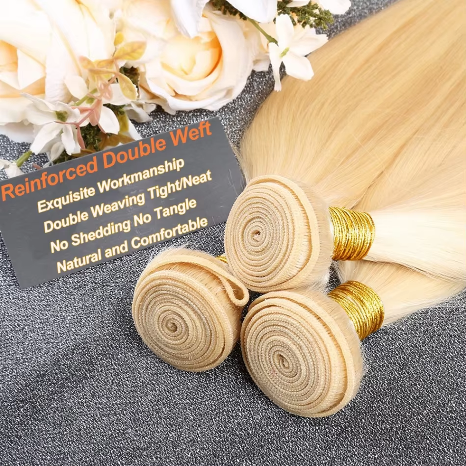 Perruque lisse blond miel vue 2