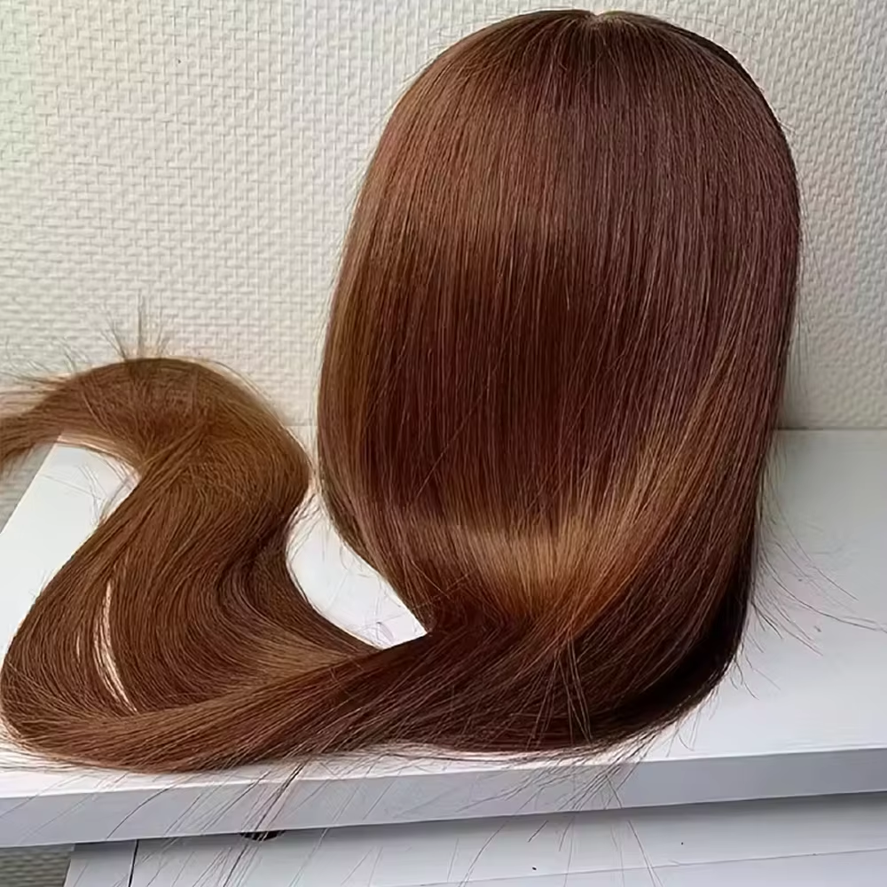 Perruque lisse brun chocolat