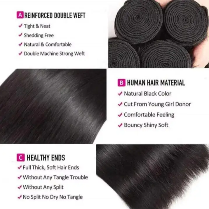 Perruque lisse cheveux naturels extra longue vue 2