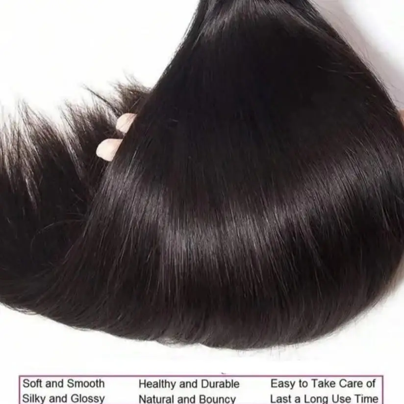 Perruque lisse cheveux naturels extra longue vue 3