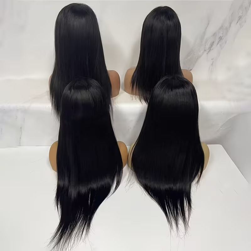 Perruque lisse cheveux naturels longs — porté