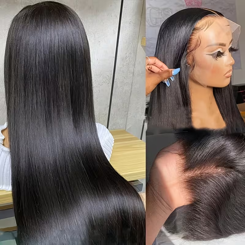 Perruque lisse cheveux naturels longs vue 4