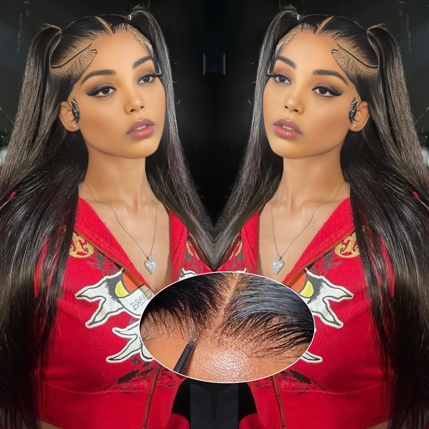 Perruque lisse cheveux naturels longs