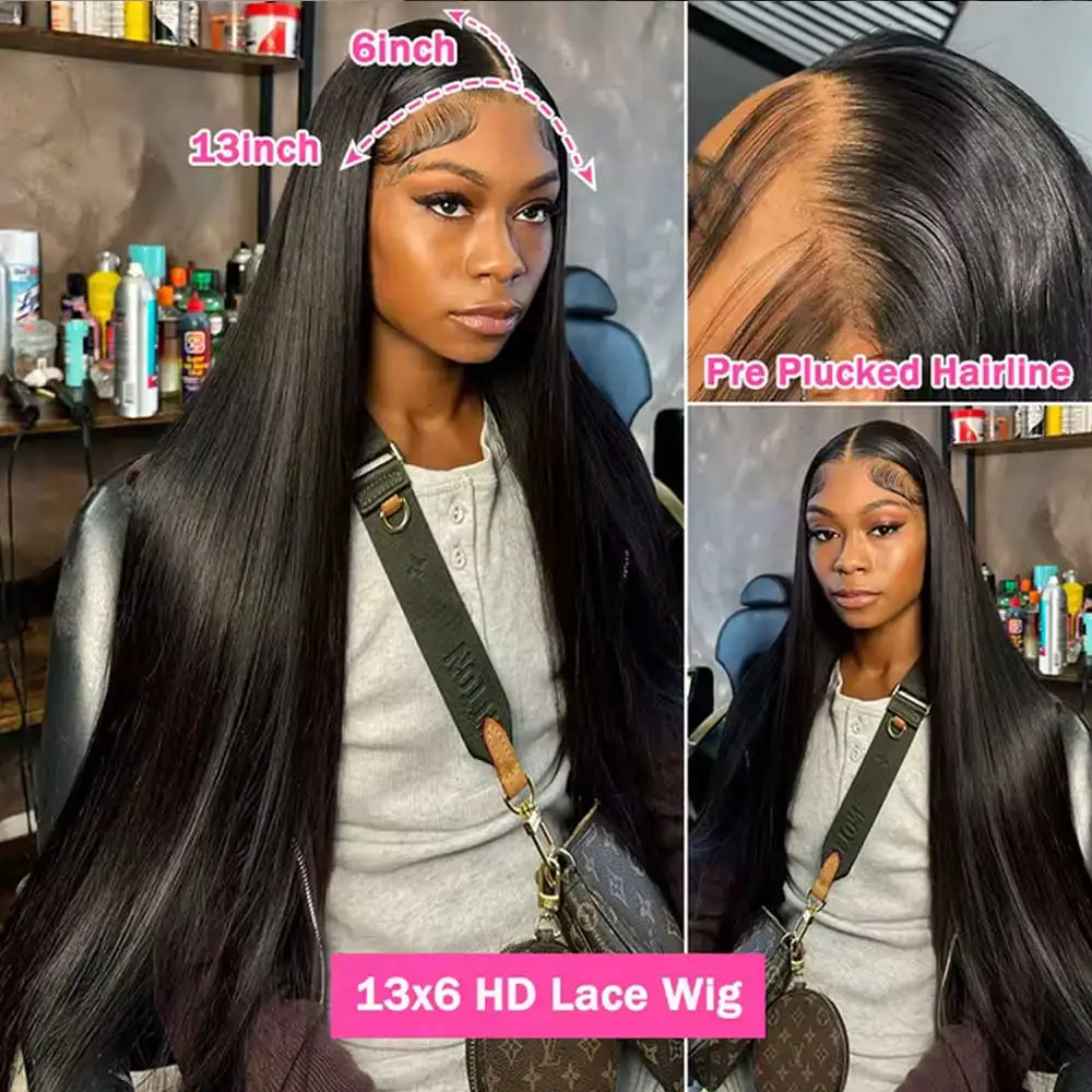 Perruque lisse cheveux naturels vue 3