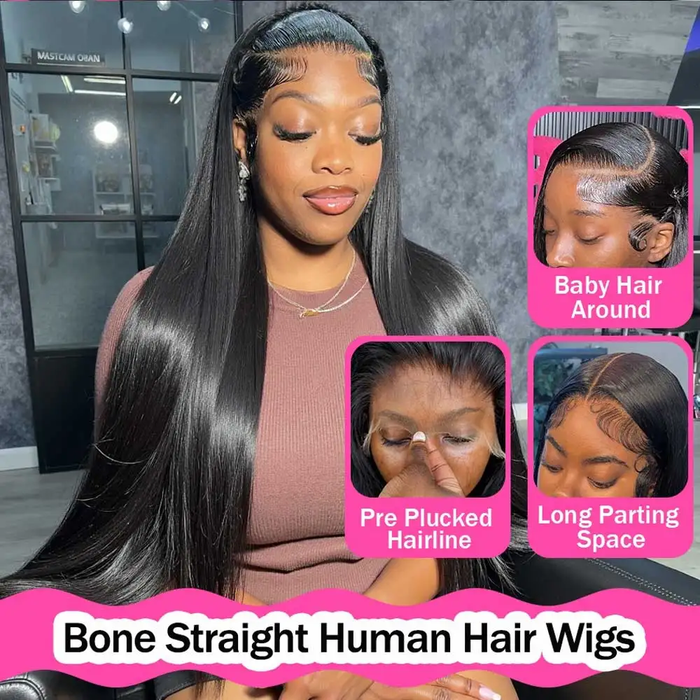 Perruque lisse cheveux naturels vue 2