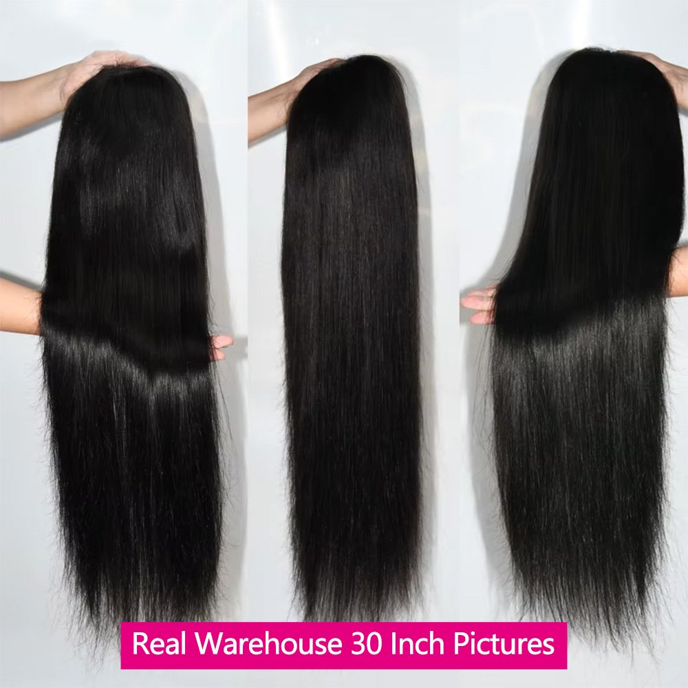 Perruque lisse cheveux naturels — porté