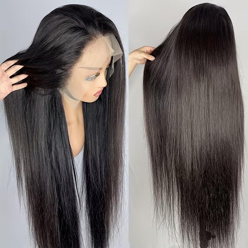 Perruque lisse cheveux naturels vue 3