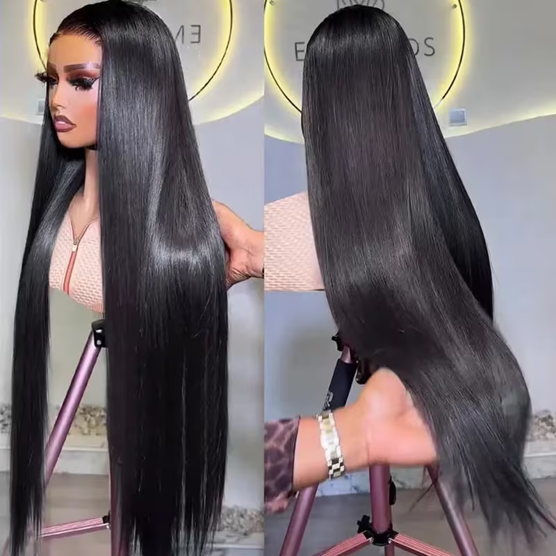 Perruque lisse cheveux naturels vue 3