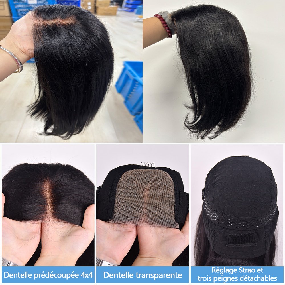 Perruque lisse cheveux naturels