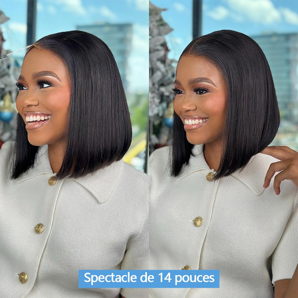 Perruque lisse cheveux naturels vue 4