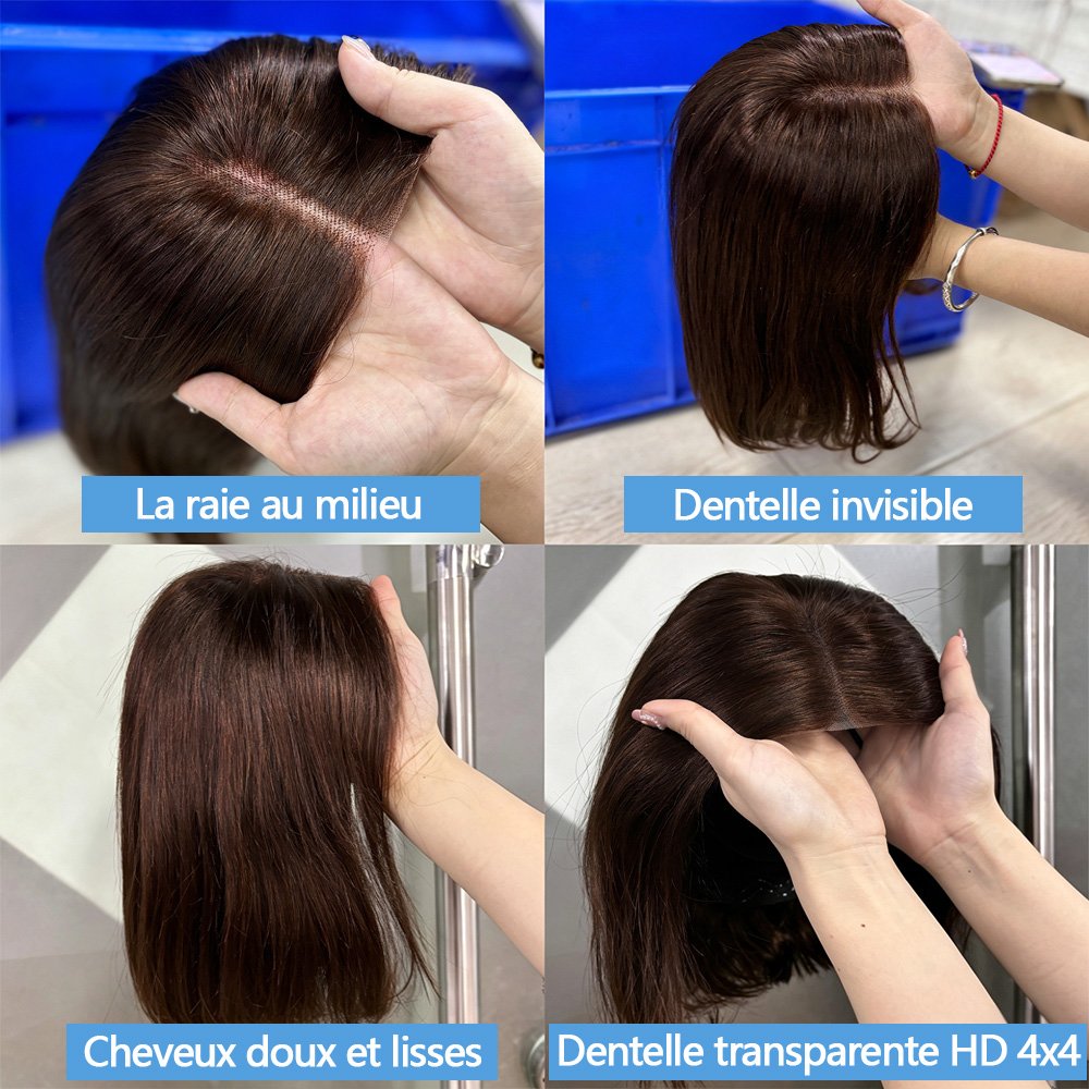 Perruque lisse cheveux naturels vue 3