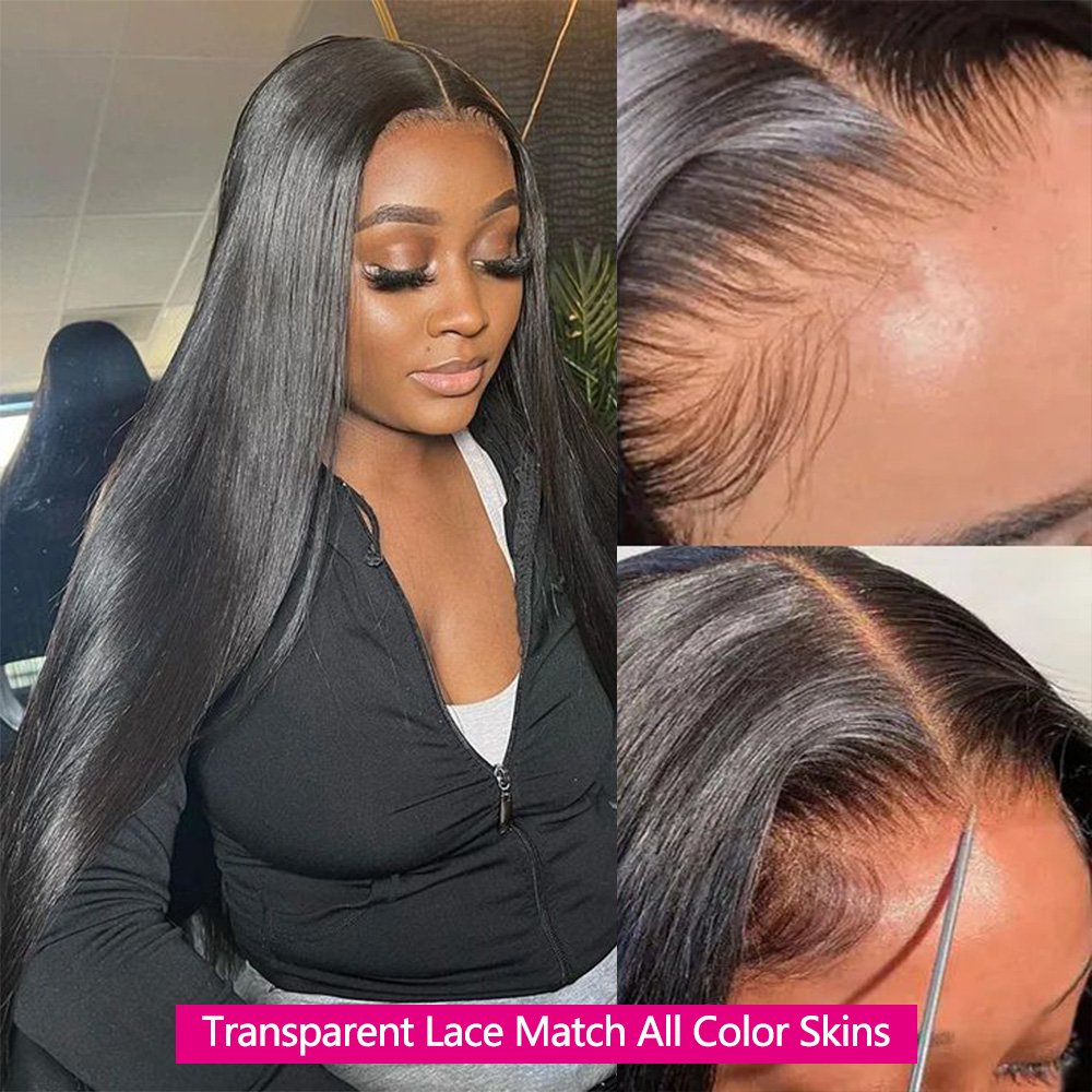 Perruque lisse cheveux naturels — porté