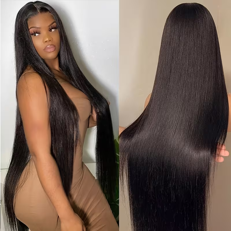 Perruque lisse cheveux naturels vue 2