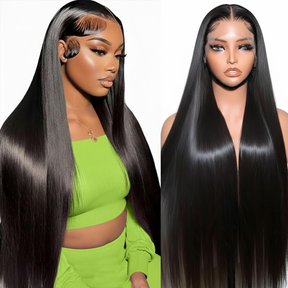 Perruque lisse cheveux naturels vue 3