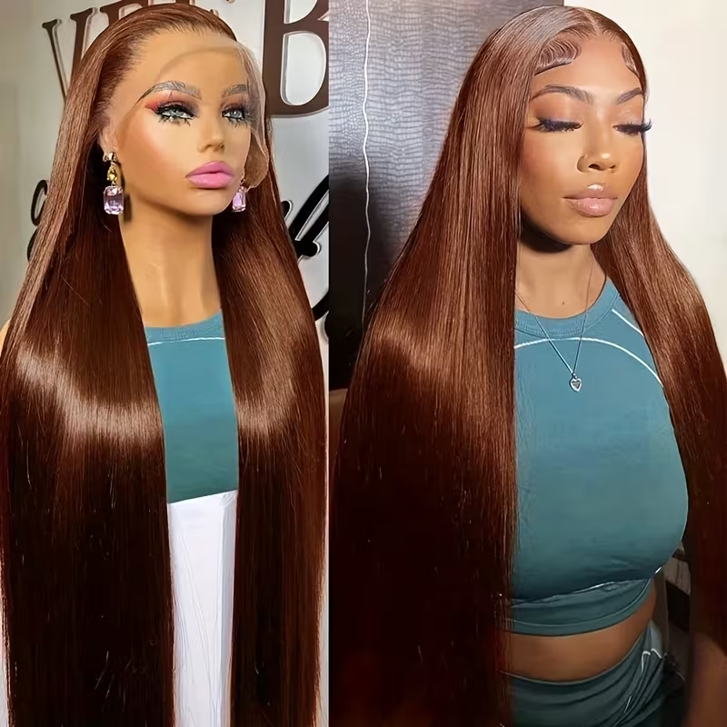 Perruque lisse couleur chocolat vue 3