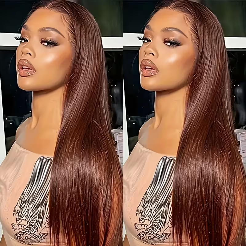 Perruque lisse couleur chocolat