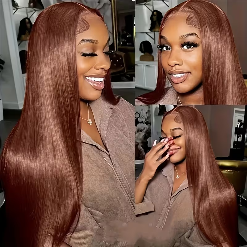 Perruque lisse couleur chocolat vue 2