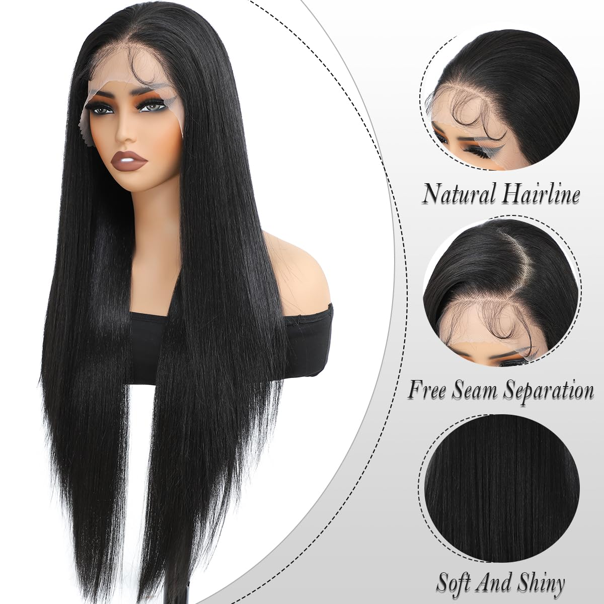 Perruque lisse extra longue vue 4