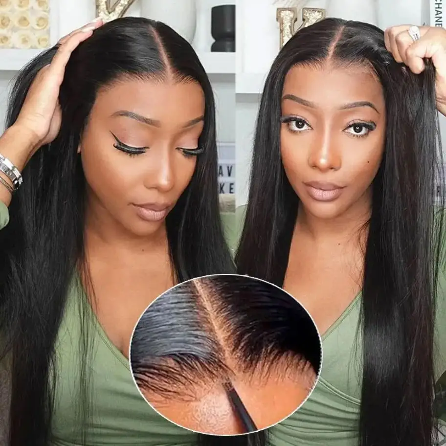 Perruque lisse longue cheveux naturels