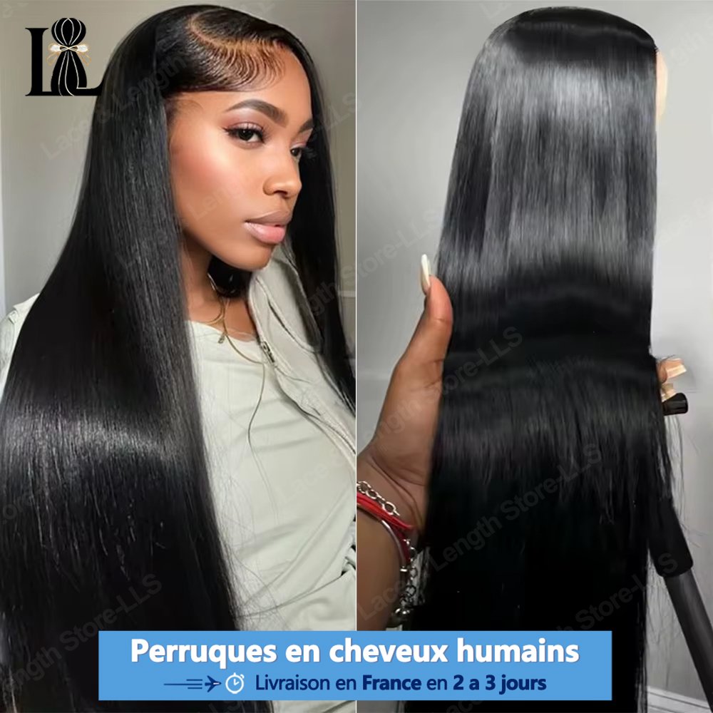 Perruque lisse longue cheveux naturels