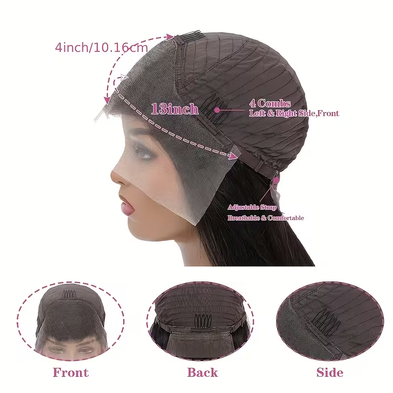 Perruque lisse longue cheveux naturels vue 2