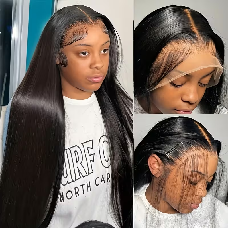 Perruque lisse longue cheveux naturels vue 2