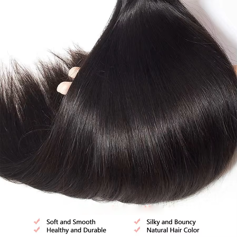Perruque lisse ouverture en V vue 4