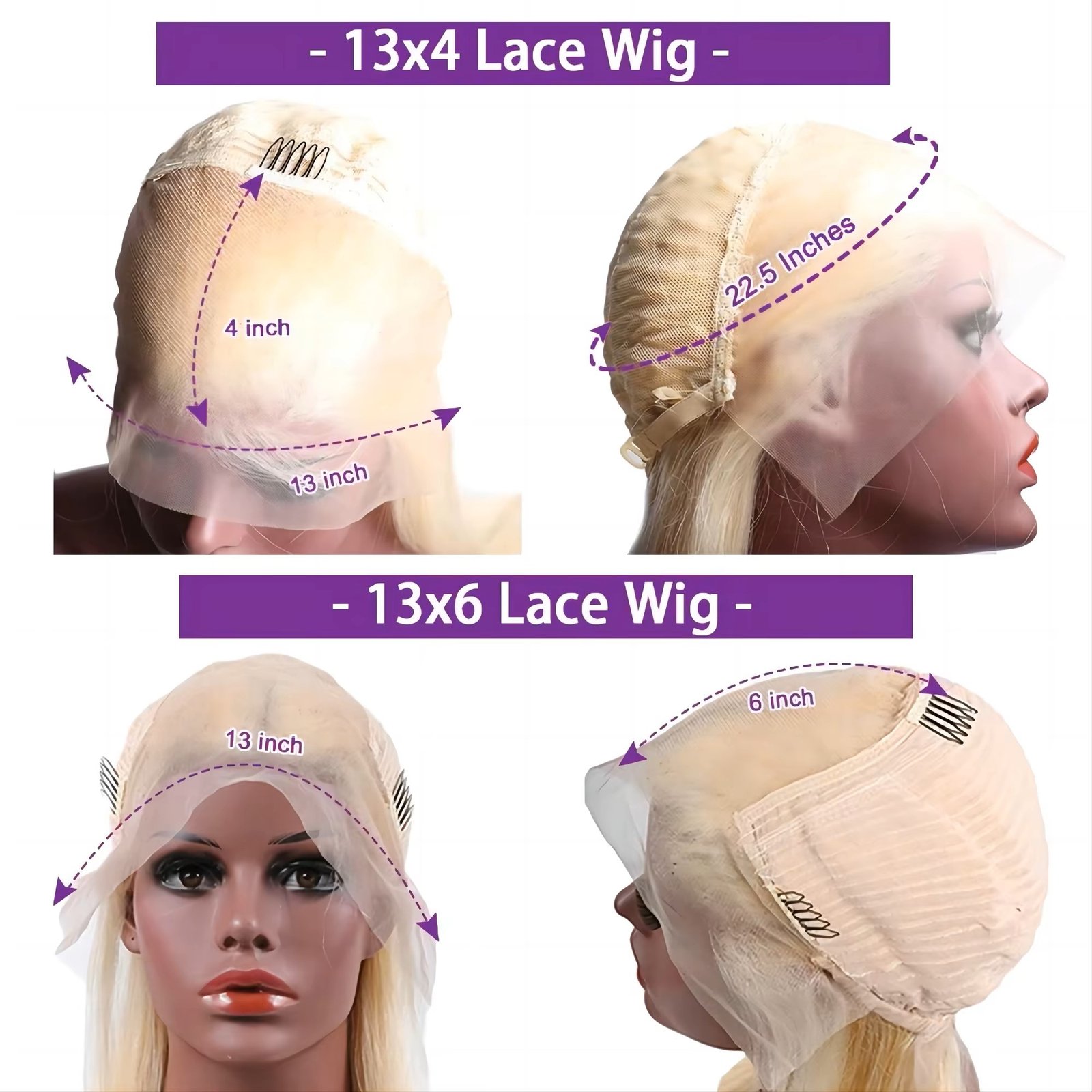 Perruque ondulée blond clair — porté