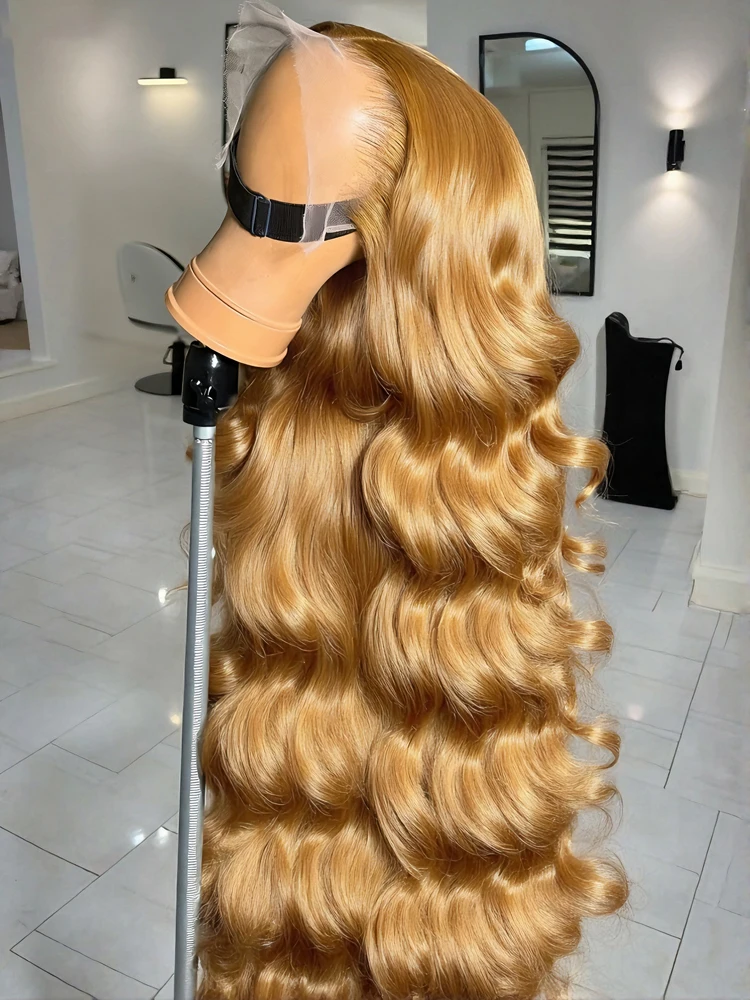 Perruque ondulée blond miel