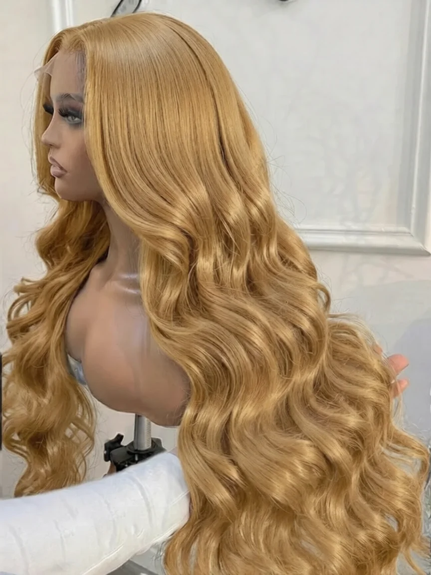 Perruque ondulée blond miel