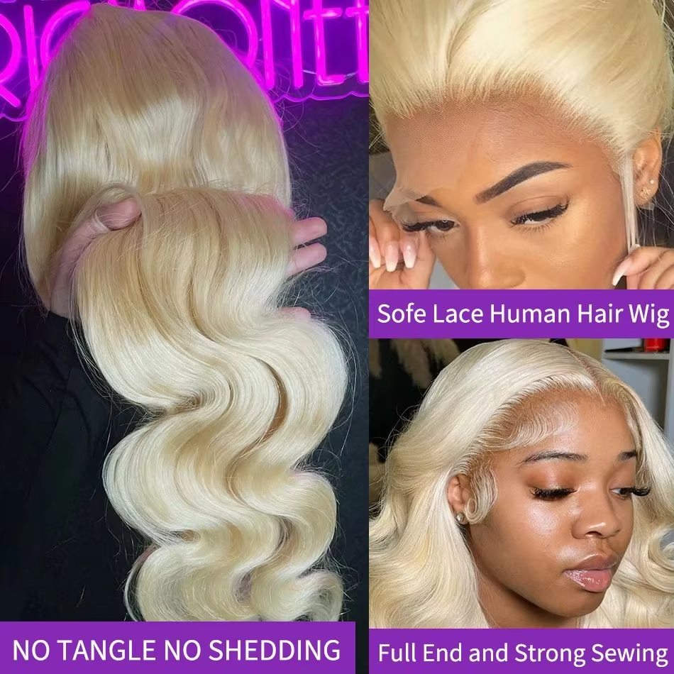 Perruque ondulée blond platine vue 4