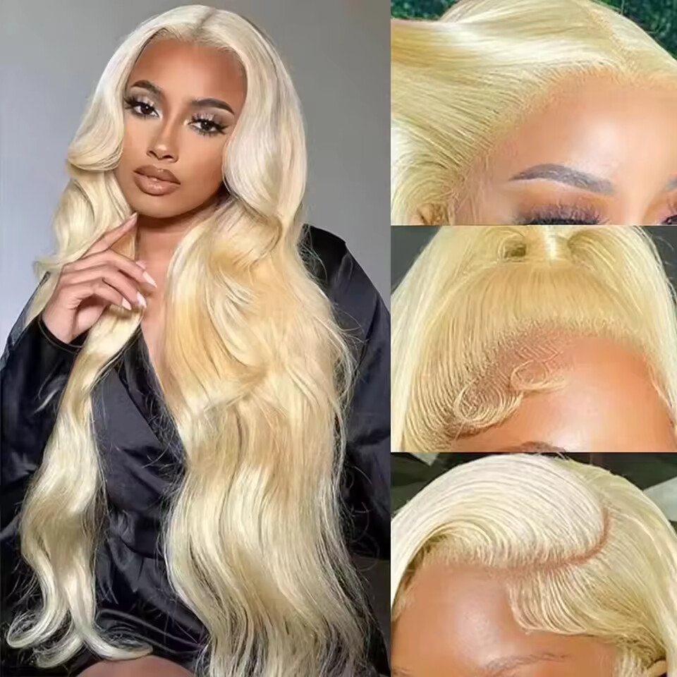 Perruque ondulée blond polaire longue vue 2