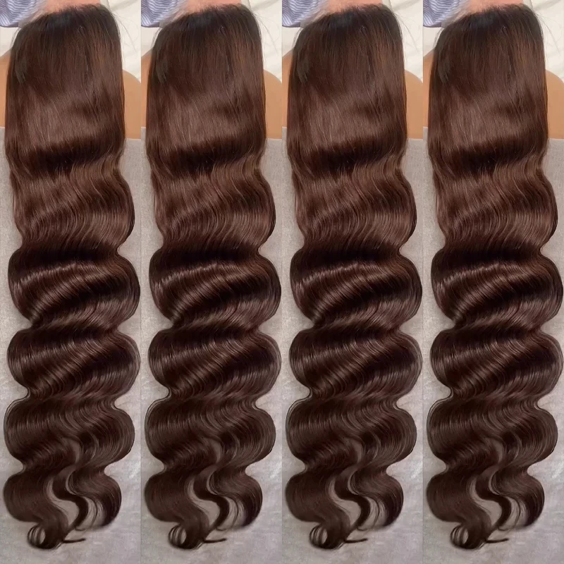 Perruque ondulée brun chocolat